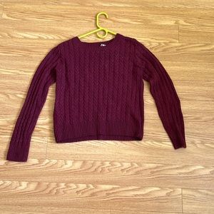 Maroon Cable Knit Sweater